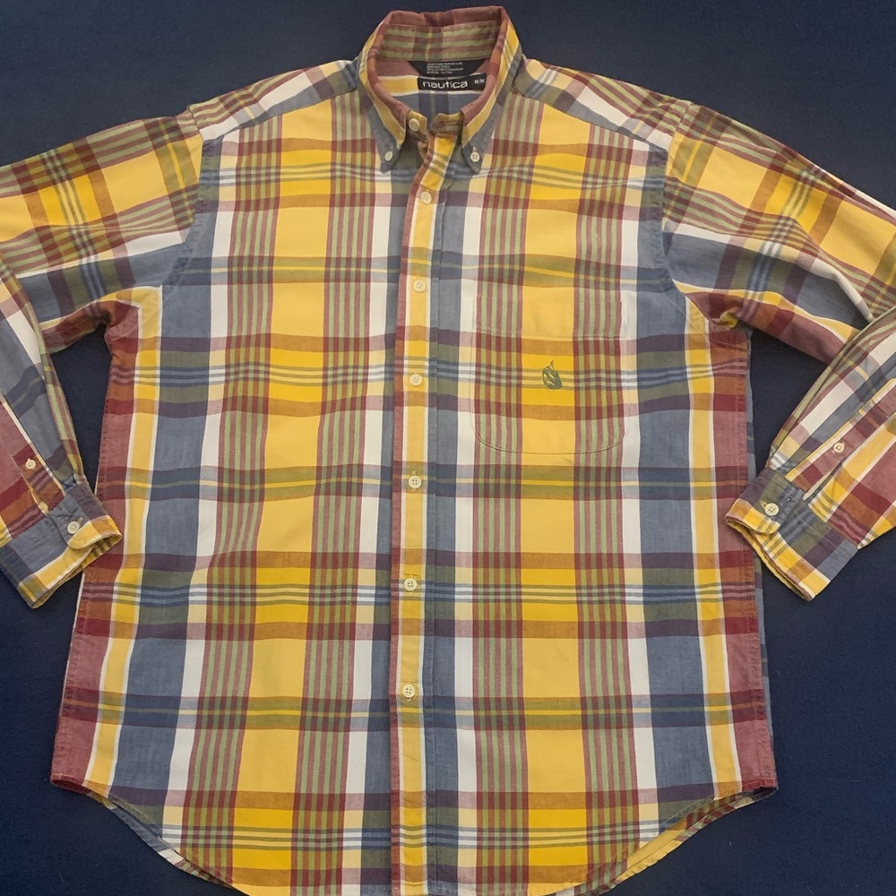 NAUTICA LS All Cotton Golden Plaid Shirt